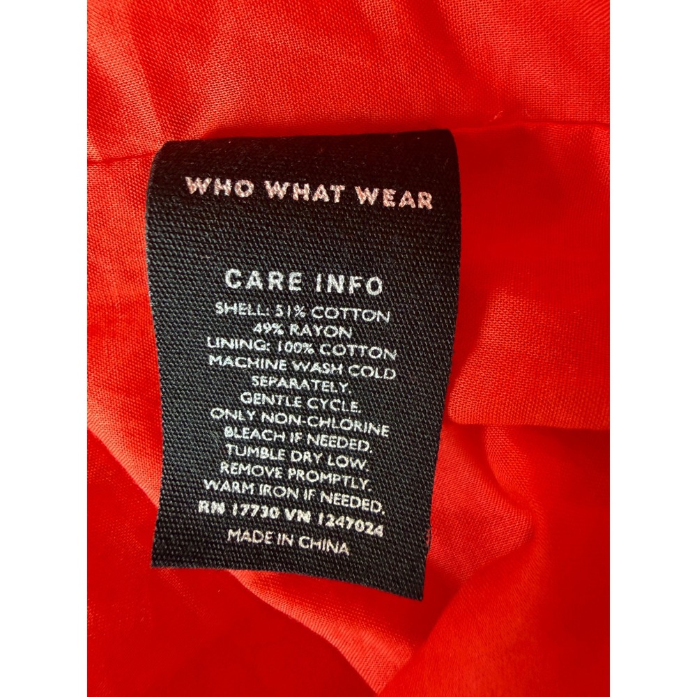 Who What Wear Red Tiered Long Sleeve Babydoll Midi Dress Womens Medium V-Neck - Picture 4 of 5